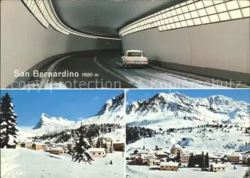 San Bernardino GR Tunnel Graubuenden Tessing Panorama Kat. Mesocco