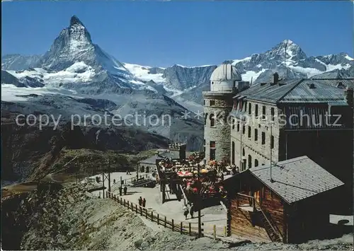 Zermatt VS Kulmhotel Gornergrat mit Matterhorn und Dent Blanche Kat. Zermatt