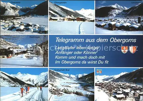 Goms VS mit Oberwald Obergestein Reckingen Grafschaft Biel Langlaufgebiet Obergoms Kat. Muenster Geschinen