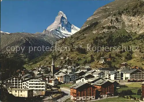 Zermatt VS Dorfpartie mit Matterhorn Kat. Zermatt