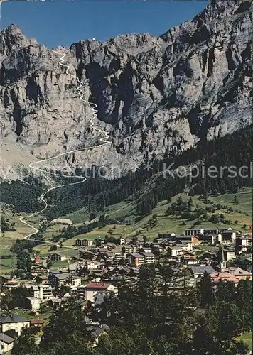 Leukerbad mit Gemmipass und Gemmiweg Kat. Loeche les Bains