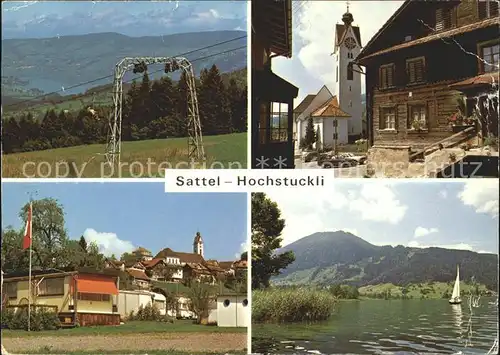 Sattel Hochstuckli SZ Luftseilbahn Dorfpartien KIrche / Sattel /Bz. Schwyz