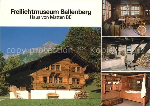 Brienz BE Freilichtmuseum Ballenberg Haus von Matten Spinnrad Esse Zimmer Kat. Brienz