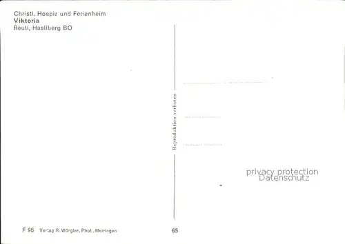 Reuti Hasliberg Christl Hospiz und Ferienheim Viktoria Kat. Hasliberg Reuti