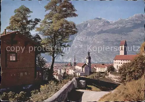 Chur GR Hof mit Calanda Kat. Chur