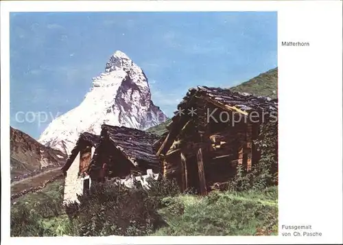 Zermatt VS mit Matterhorn K?nstlerkarte Kat. Zermatt