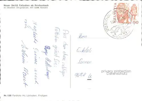 Faltschen Neuer Skilift mit dem Niesen / Reichenbach Kandertal /Bz. Frutigen