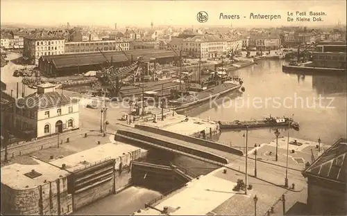 Anvers Antwerpen Le Petit Bassin Bateaux Pont Schleuse Kat. 
