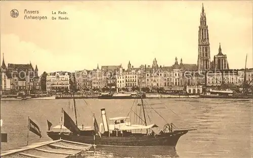 Anvers Antwerpen La Rade Bateau Eglise Kat. 