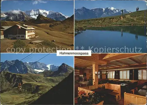 Adelboden Berghotel Hahnenmoospass Gastraum See Sessellift Kat. Adelboden