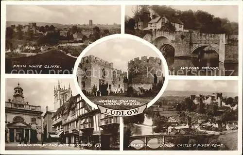 Ludlow Shropshire Ludford Bridge Broad Street Castle River Valentine s Post Card