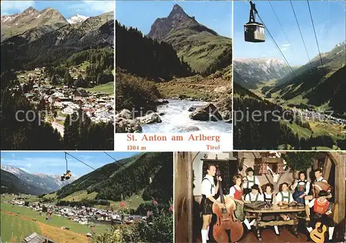 St Anton Arlberg Gesamtansicht mit Alpenpanorama Kabinenbahn Musik Instrument Bergbach Kat. St. Anton am Arlberg