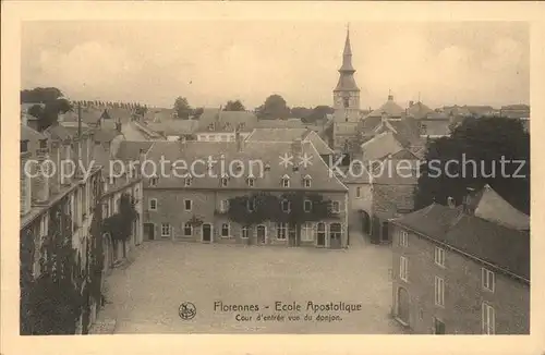 Florennes Ecole Apostolique Cour d Entree vue du Donjon Kat. 