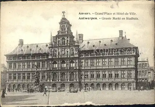 Anvers Antwerpen Grand Place et Hotel de Ville Kat. 