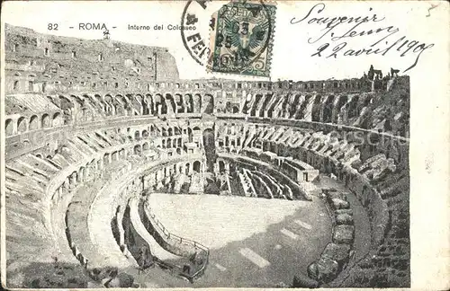 Rom Roma Interno del Colosseo Ruine antike Staette Stempel auf AK /  /Rom
