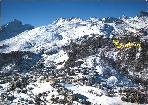 St Moritz GR mit Skigebiet Corviglia Piz Nair Kat. St Moritz