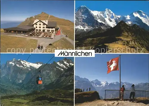 Grindelwald Maennlichen Eiger Moench Jungfrau Wetterhorn Schreckhorn Luftsteilbahn Kat. Grindelwald
