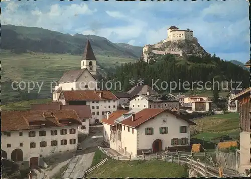 Scuol Tarasp Vulpera Fontana und Schloss Tarasp / Scuol /Bz. Inn