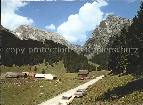 Obertoggenburg Alpli mit Saentis und Schafberg Kat. Wildhaus