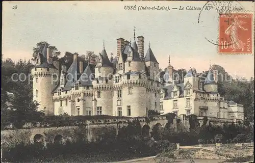 Usse Rigny Chateau XVI siecle Stempel auf AK / Rigny-Usse /Arrond. de Chinon