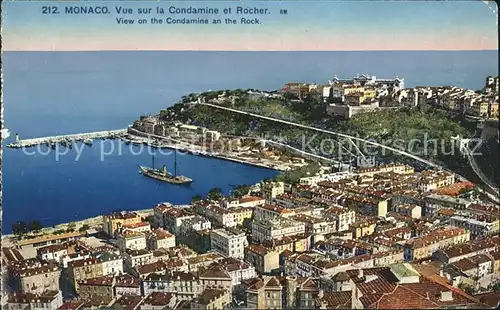 Monaco Vue sur la Condamine et Rocher Kat. Monaco