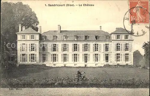 Sandricourt Chateau Stempel auf AK