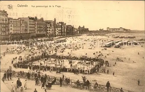 Ostende Flandre Vue panoramique de la Plage Kat. 