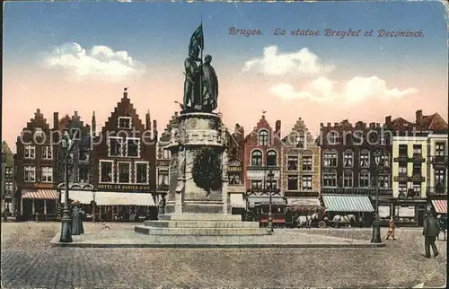 Bruges Flandre Statue Breydel et Deconinck Monument Kat. 