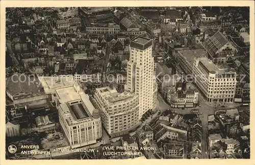 Anvers Antwerpen Torengebouw vue aerienne Kat. 