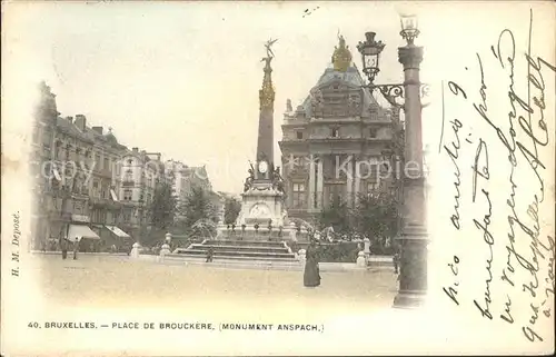 Bruxelles Bruessel Place de Brouckere Monument Anspach Kat. 