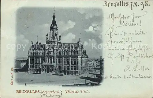 Bruxelles Bruessel Hotel de Ville clair de lune Kat. 