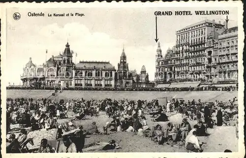 Ostende Flandre Kursaal Plage Grand Hotel Wellington Kat. 