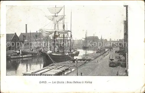 Gand Belgien Docks Bateau a Voiles Segelschiff Kat. Gent Flandern