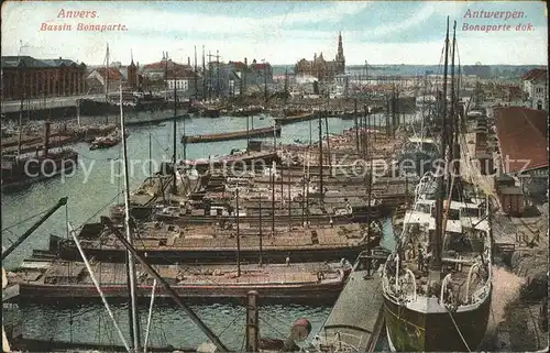 Anvers Antwerpen Bassin Bonaparte Bateaux Hafen Kat. 