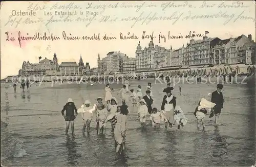 Ostende Flandre Enfants a la Plage Kat. 