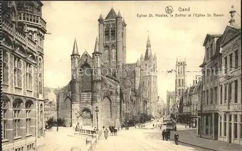 Gand Belgien Eglise Saint Nicolas Beffroi Eglise Saint Bavon Kat. Gent Flandern