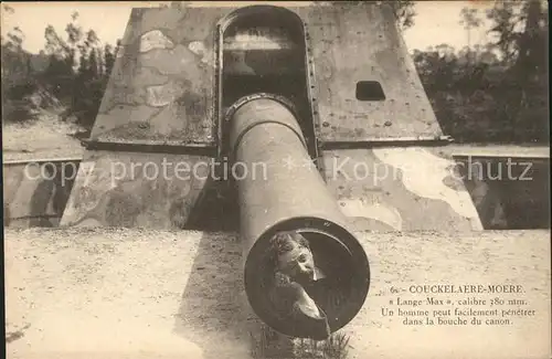 Moere Couckelaere Canon "Lange Max" Kanone Grande Guerre 1. Weltkrieg