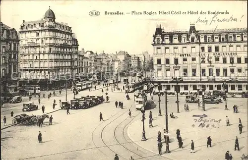 Bruxelles Bruessel Place Rogier Hotel Cecil Hotel des Boulevards Tram Kat. 