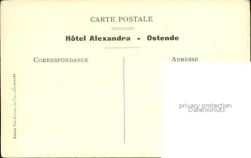 Ostende Flandre Alexandra Hotel Digue Kat. 