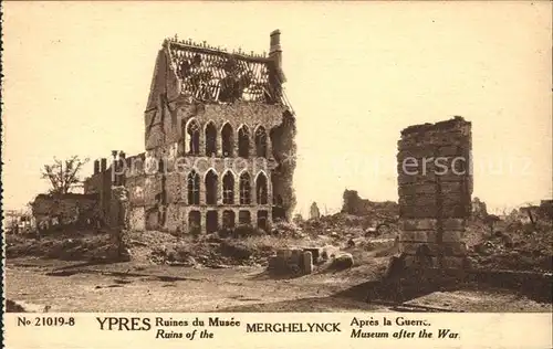 Ypres Ypern West Vlaanderen Ruines du Musee Grande Guerre Truemmer 1. Weltkrieg Kat. 