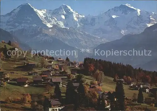 Waldegg Beatenberg mit Eiger Moench Jungfrau / Beatenberg /Bz. Interlaken