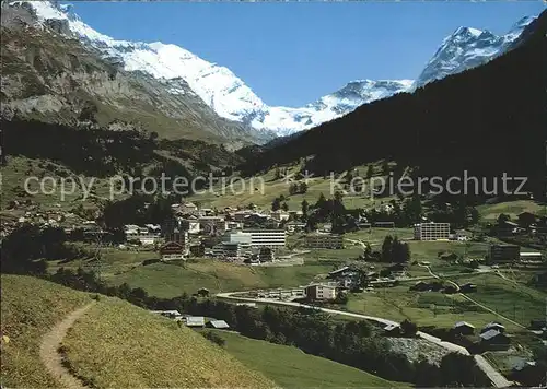 Leukerbad mit Balmhorn Gitzifurgge Ferdenrothorn Kat. Loeche les Bains