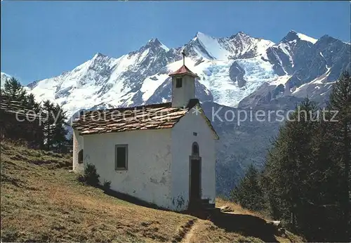 Saastal Bergkapelle Triftalp mit T?schhorn Dom S?dlenz / Saas Fee /Bz. Visp