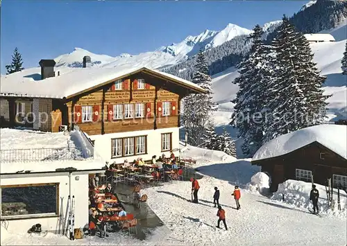 Adelboden Restaurant Geilsbr?ggli mit Elsighorn Bonderspitz Kat. Adelboden