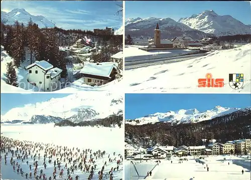Sils Engadin Graubuenden Dorfpartie Kirche Skimarathon Kat. 
