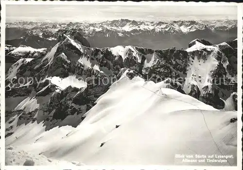 Saentis AR mit Lysengrat Altmann und Tiroler Alpen Kat. Saentis