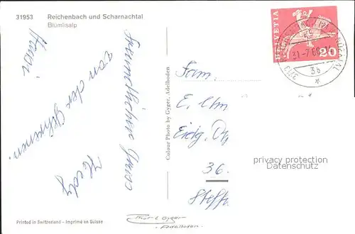 Reichenbach Scharnachtal mit Bl?mlisalp / Scharnachtal /Bz. Frutigen