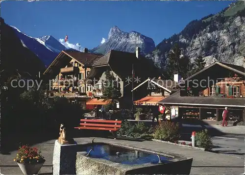 Kandersteg BE Dorfstrasse Brunnen Gaellihorn Kat. Kandersteg