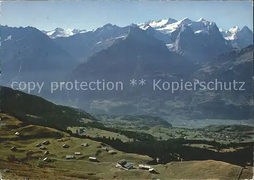 Hasliberg Kaeserstatt Gondelbahn Panorama Hohbuehl Wetterhorngruppe Eiger Moench / Hasliberg /Bz. Oberhasli