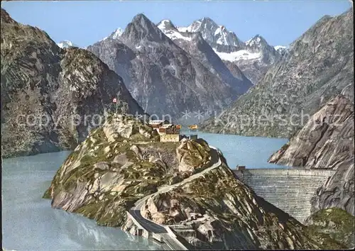 Grimsel Pass Hospiz mit Zinkenst?cke Finsteraarhorn und Agassizhorn / Grimsel /Rg. Innertkirchen